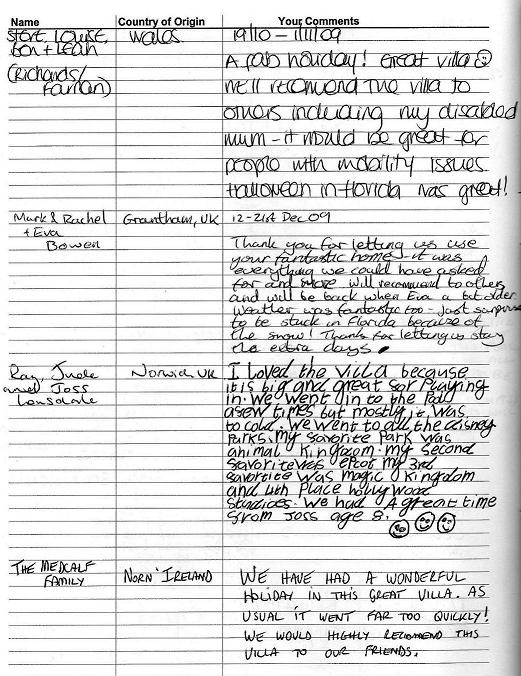 Copy of guest book